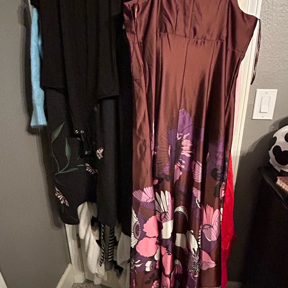 Express Brown Pink Maxi Sundress Sleeveless - Picture 3 of 4